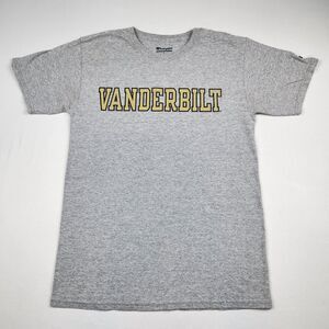 Champion Vanderbilt University T-Shirt Mens S Gray/Yellow Logo Casual GameDay
